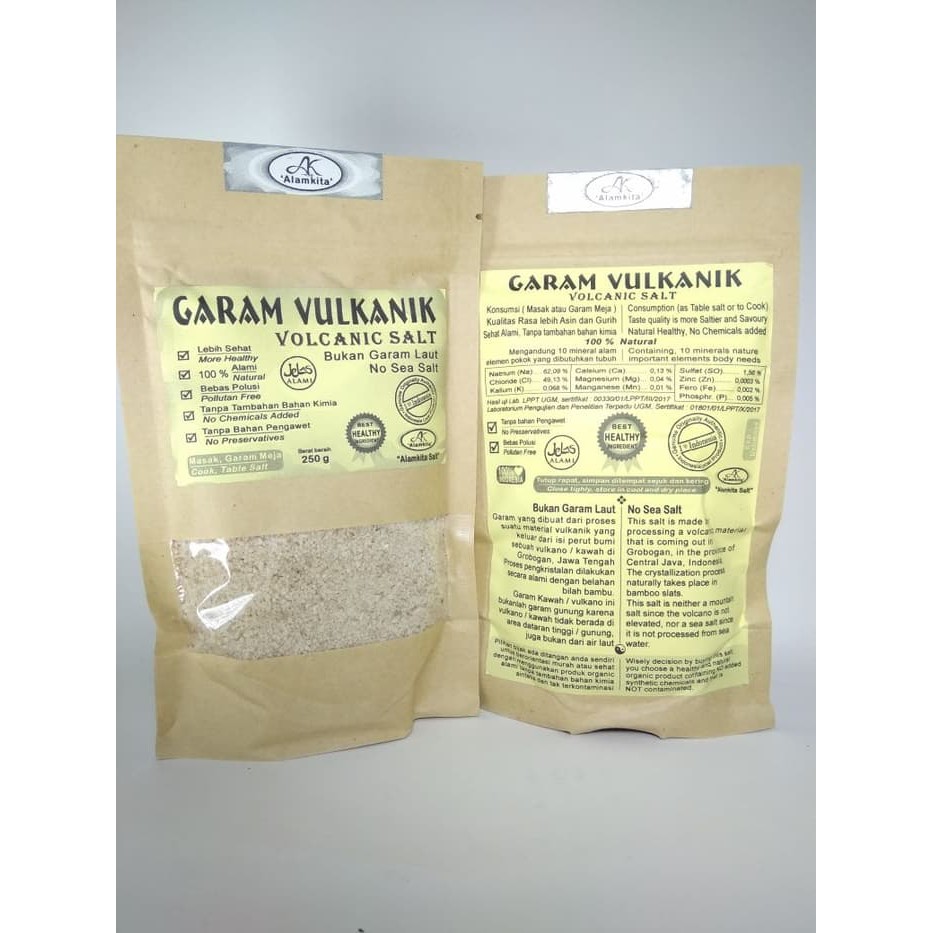 

GARAM VULKANIK 250 GR / VOLCANIC SALT / GARAM VULKANIK ALAM KITA