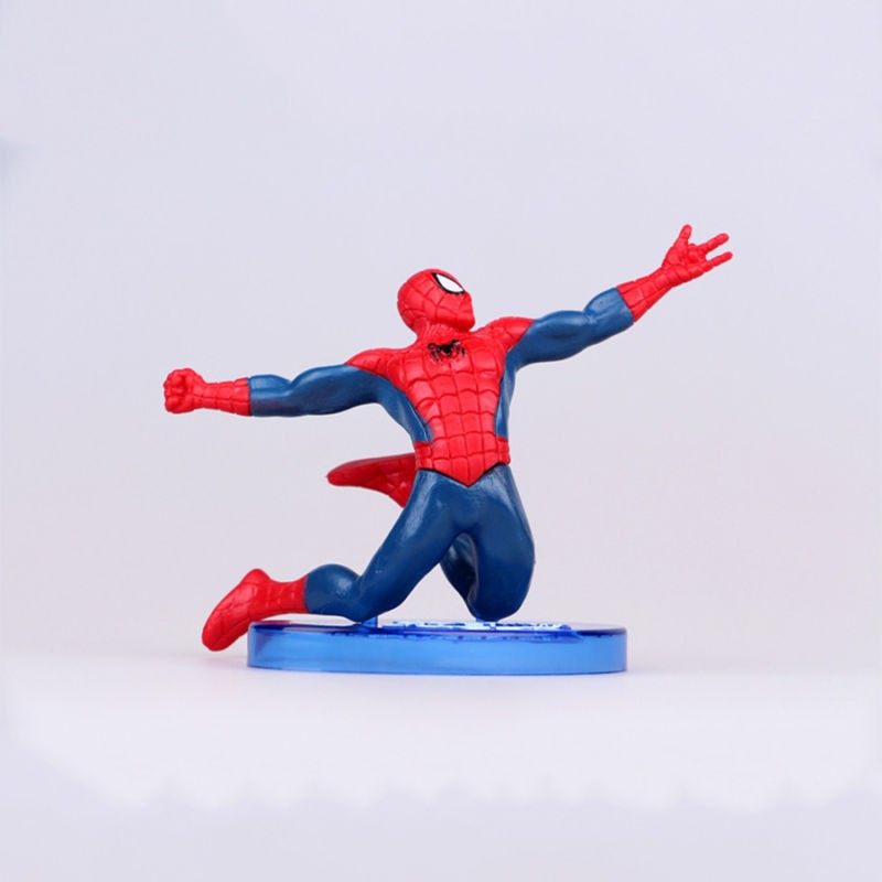 Set 7 pcs Spiderman Action Figure Mainan Anak Laki Pajangan Hiasan Kue