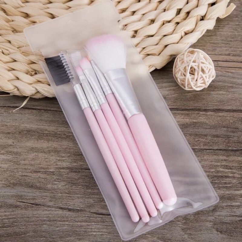 5PCS/Set Kuas Make Up Brush Kuas Makeup Eyebrow Brush Blush On Blush Eyeshadow Brush Sponge