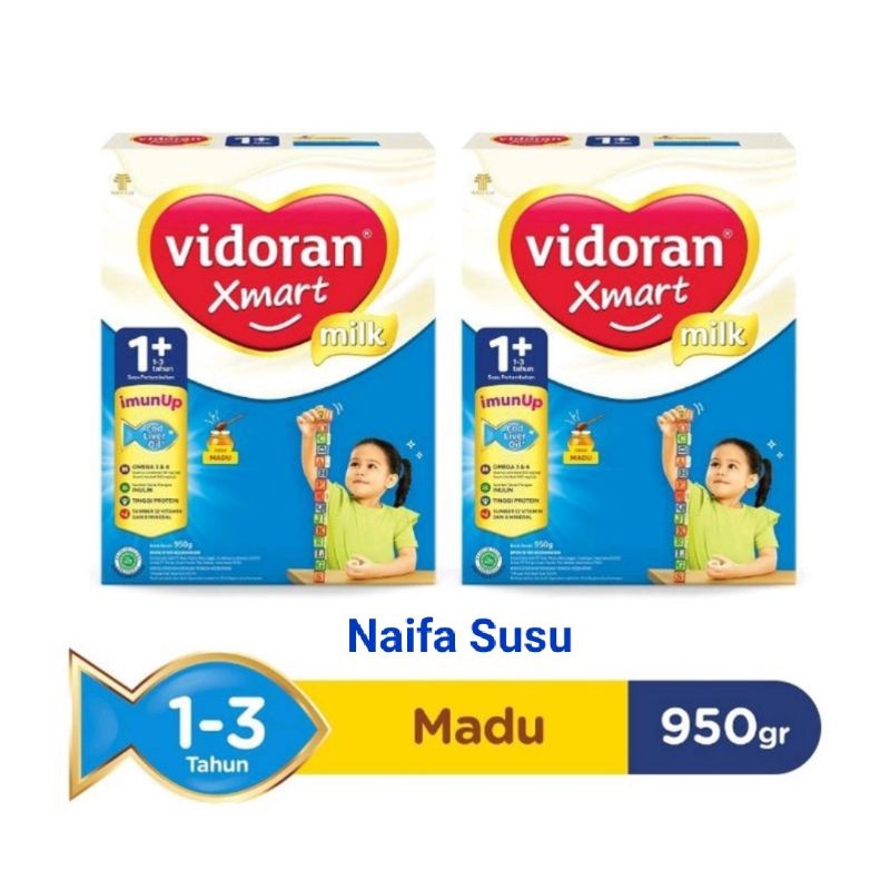 Vidoran Xmart 1+ Madu / Vanila 950/925 GRAM