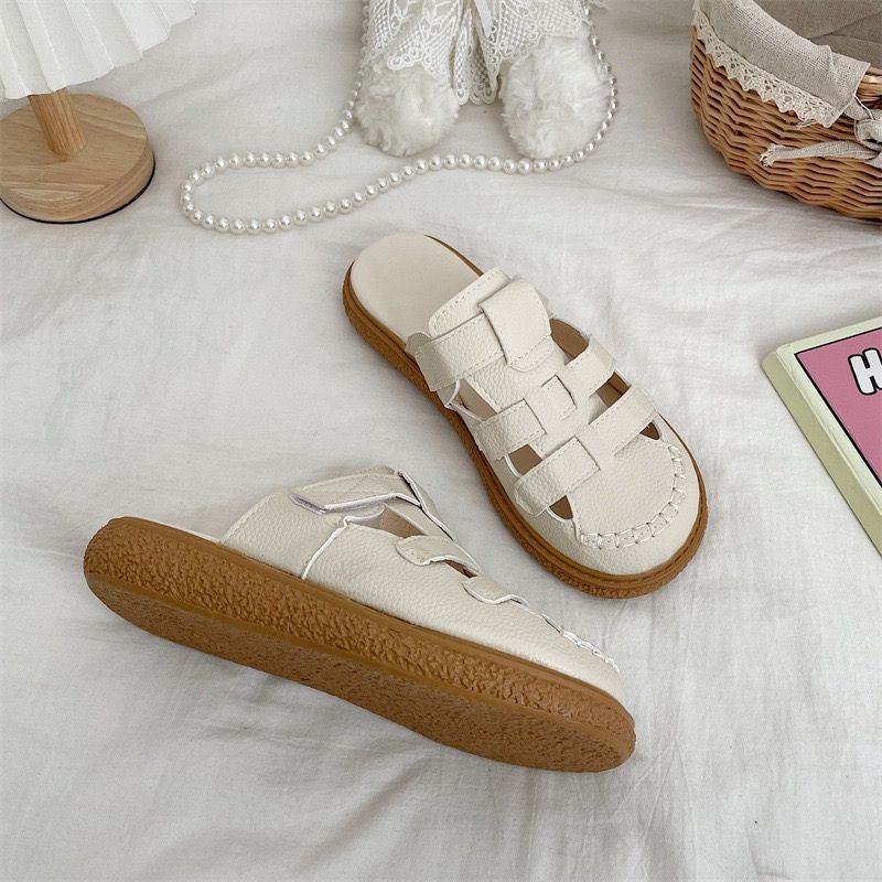 RYX - Wooden Tan Sandal Slip-On Wanita Fashion Casual - Ori Import