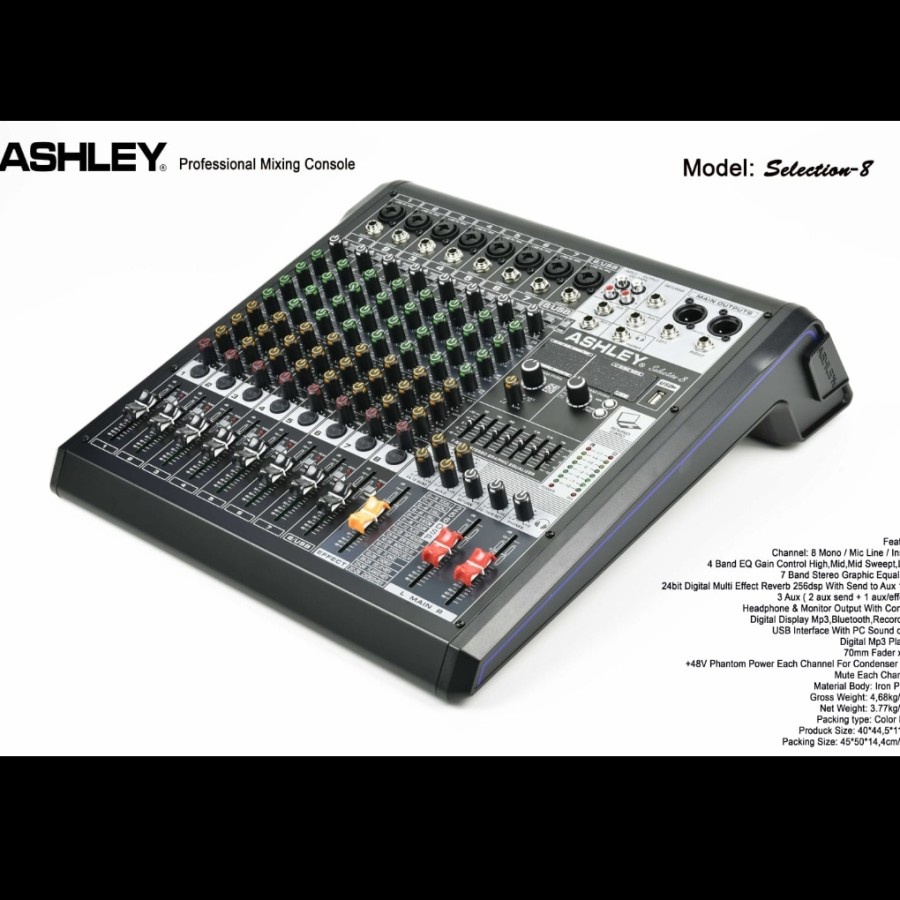 MIXER AUDIO ASHLEY SELECTION8/SELECTION 8 8CH USB-BLUETOOTH ORIGINAL