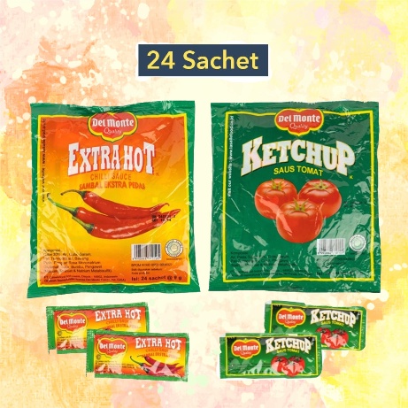 

DEL MONTE 1 Pack Isi 24 Sachet Varian Kemasan Ekstra Pedas / Tomat Tomato Ketchup Saos Saus Sauce Hot Spicy Chili Sambel Pedes Cabai Terpedas Bumbu Sedap Penyedap Seasoning Cocol Cocolan Makanan Masakan Bahan Dapur Shoppa Corner Malang Jawa Timur