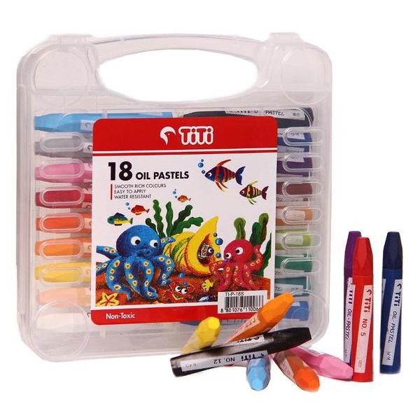 

terbatas Crayon 18 Warna Oil Pastels Titi Non Toxic - Titi 18S Diskon
