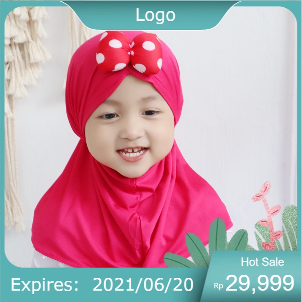 Jilbab Kerudung Hijab Krudung Anak Bayi Premium Murah Adem Ringan Lembut Nyaman Lucu Umur Usia 0-6 Bulan  / 0  1  2  3 Tahun