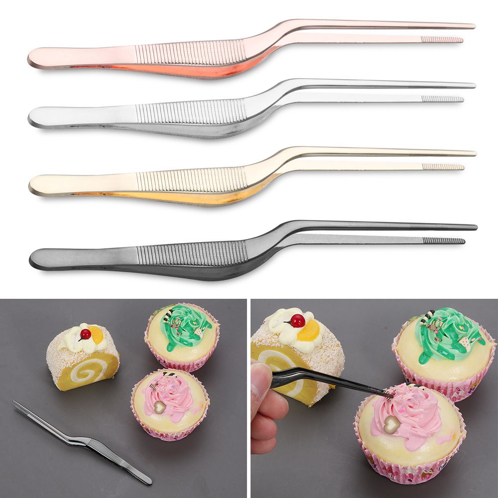 PREVALENT New Food Tweezer Plating BBQ Clip Barbecue Tongs Kitchen Tool Chef Hot Serving Presentation Stainless Steel