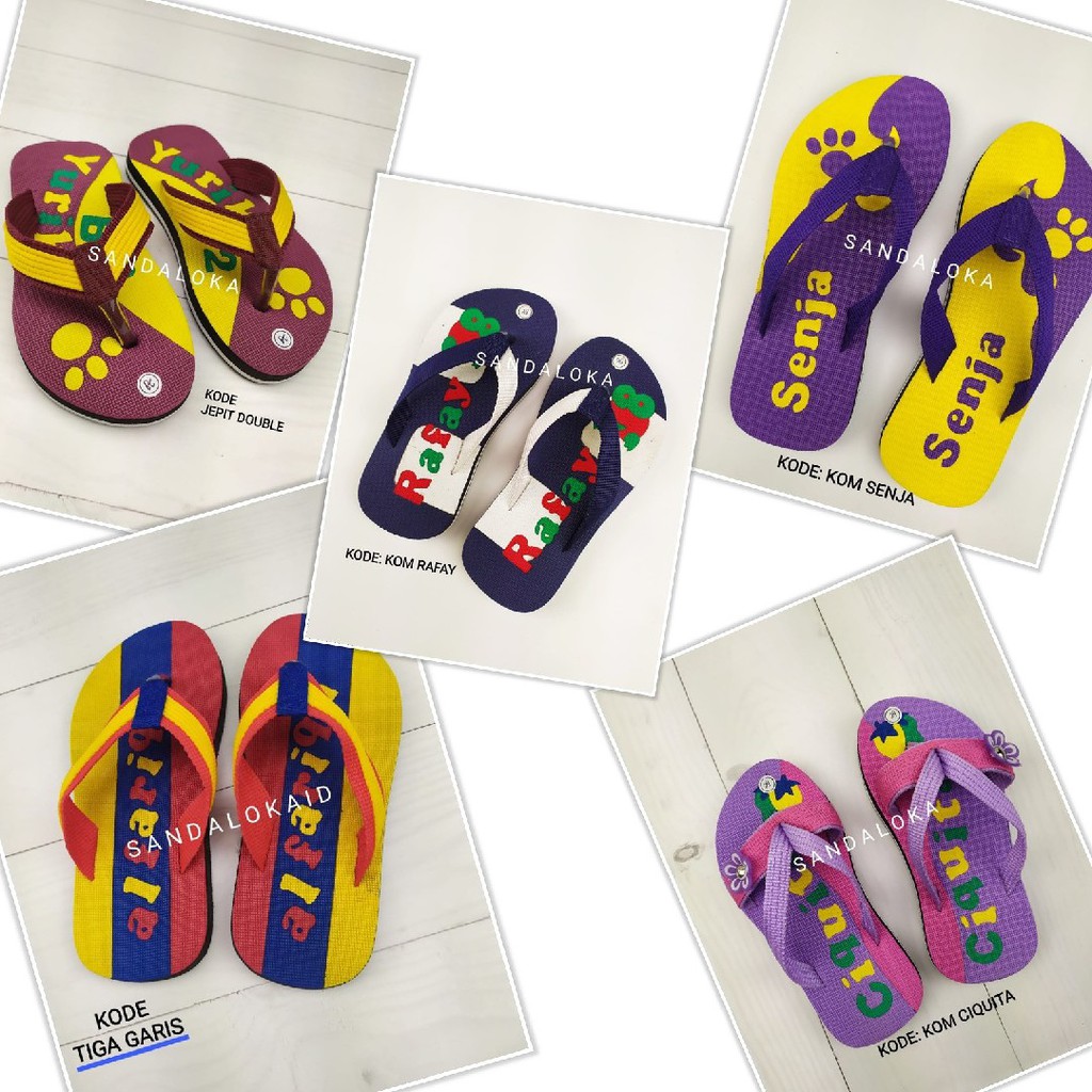 [PO] Sandal Nama | custom nama | sandal wudhu nama | Sandal anak TK SD SMP | sandal sekolah