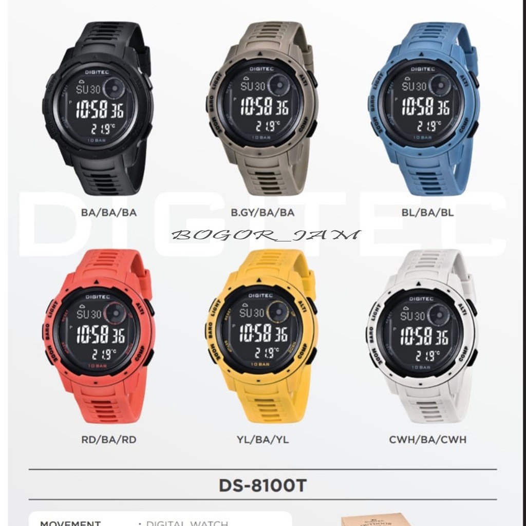 jam tangan DIGITEC DS-8100 T digital original