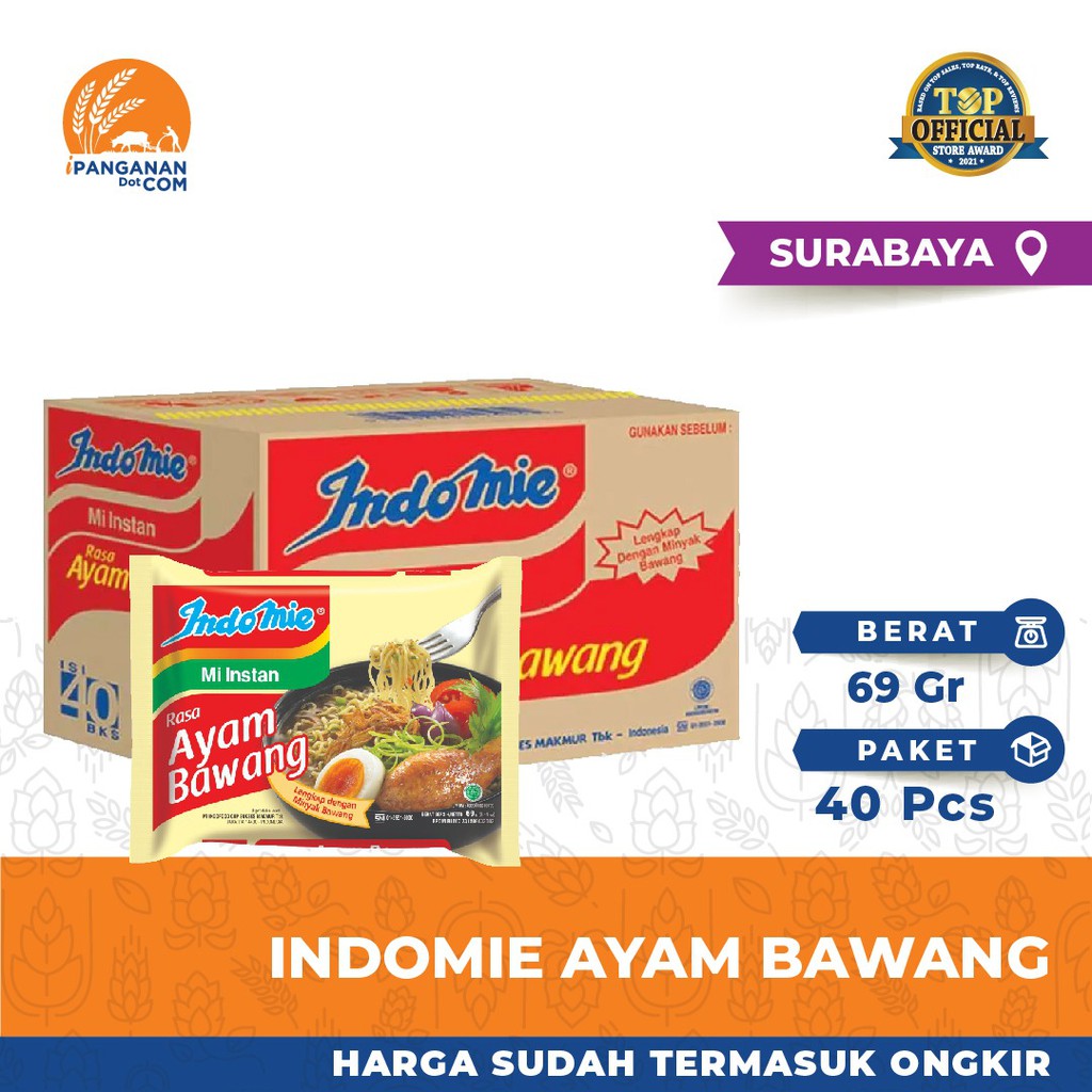 

INDOMIE - AYAM BAWANG 69G - 1 KARTON - SBY (Harga + Ongkir)