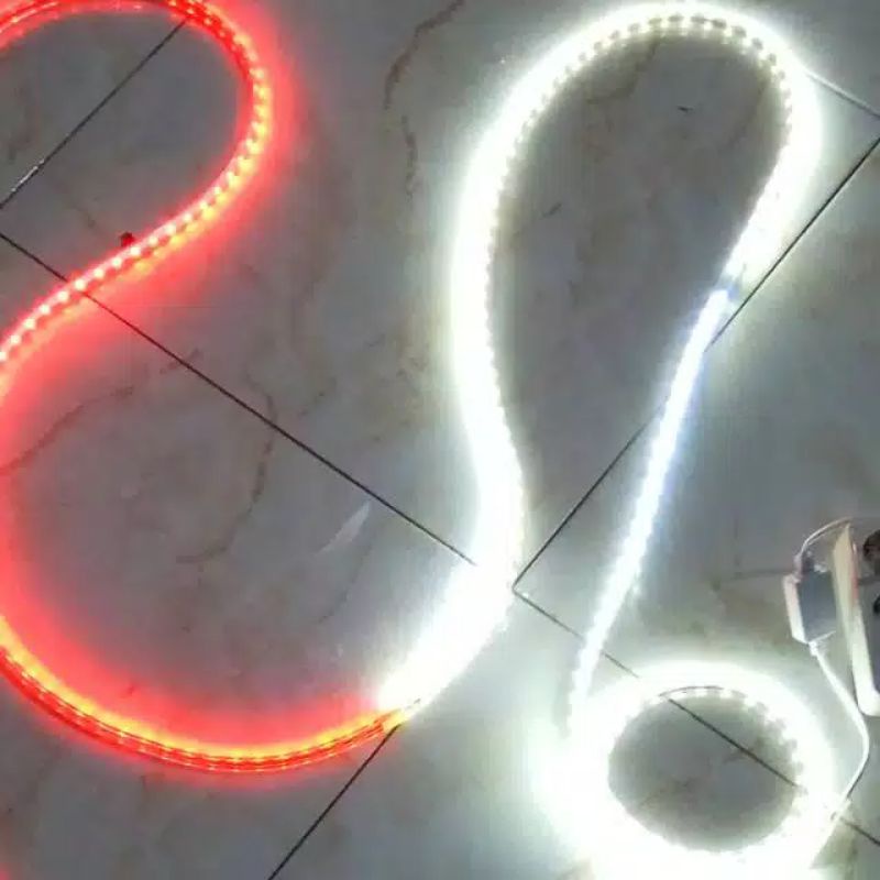 ( 4m merah putih + socket adaptor ) Lampu hias led strip merah putih 2m merah 2m putih agustusan