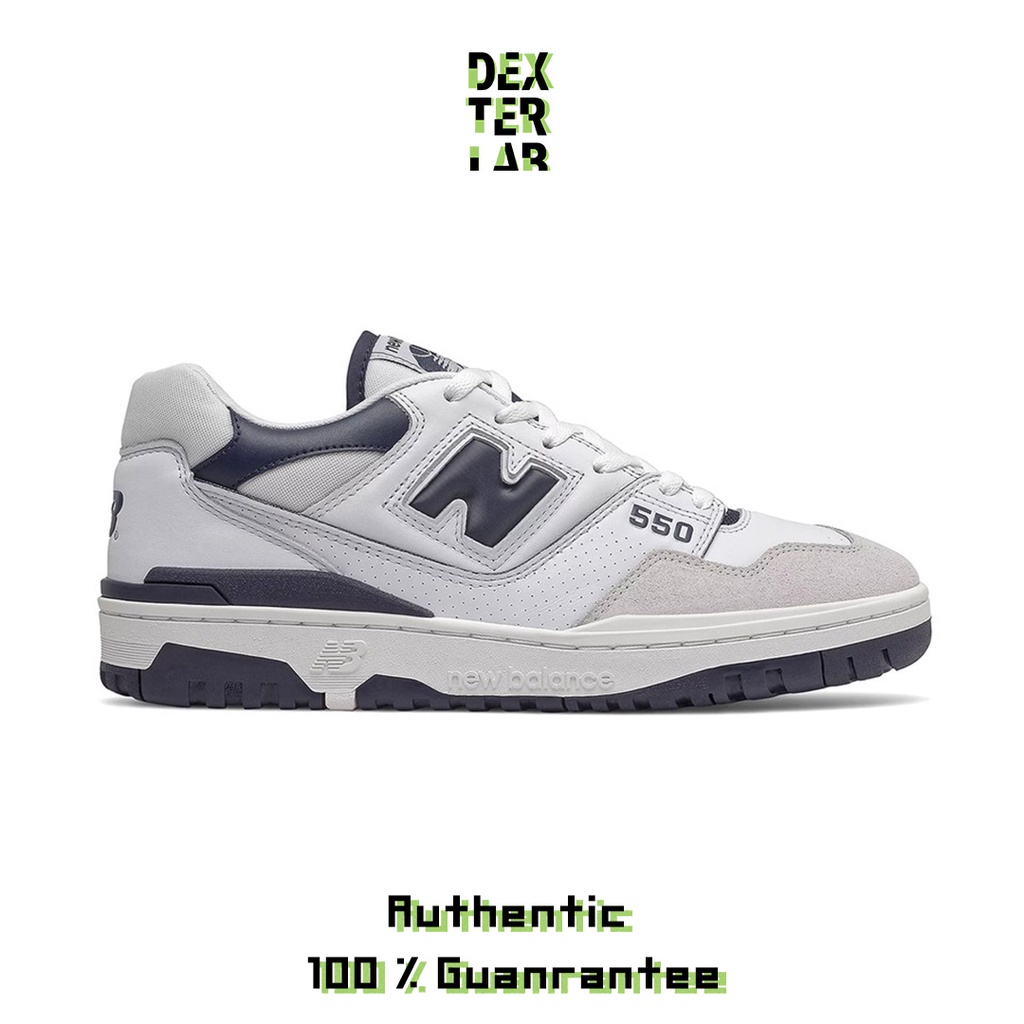New Balance 550 White Navy Blue Classic Leather