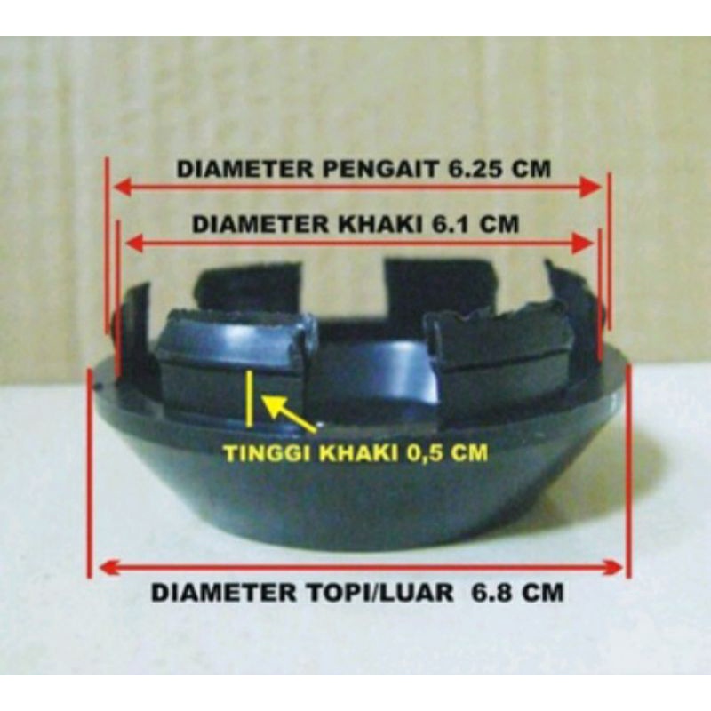 tutup velg dop roda VOLK hitam kerucut