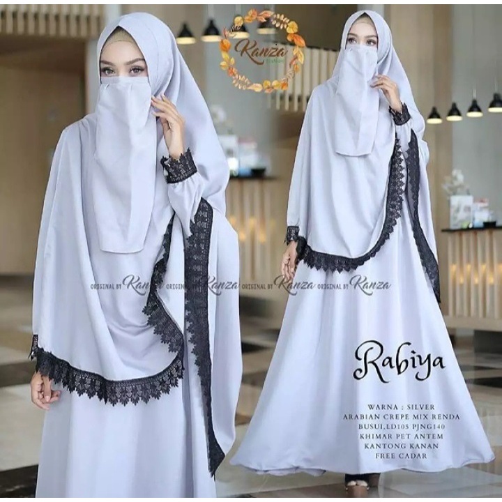 Terbaru RABIYA SYARI SET KHIMAR - Gamis Syari Set Khimar Terbaru 2021 Gamis Syari Set Hijab Jumbo