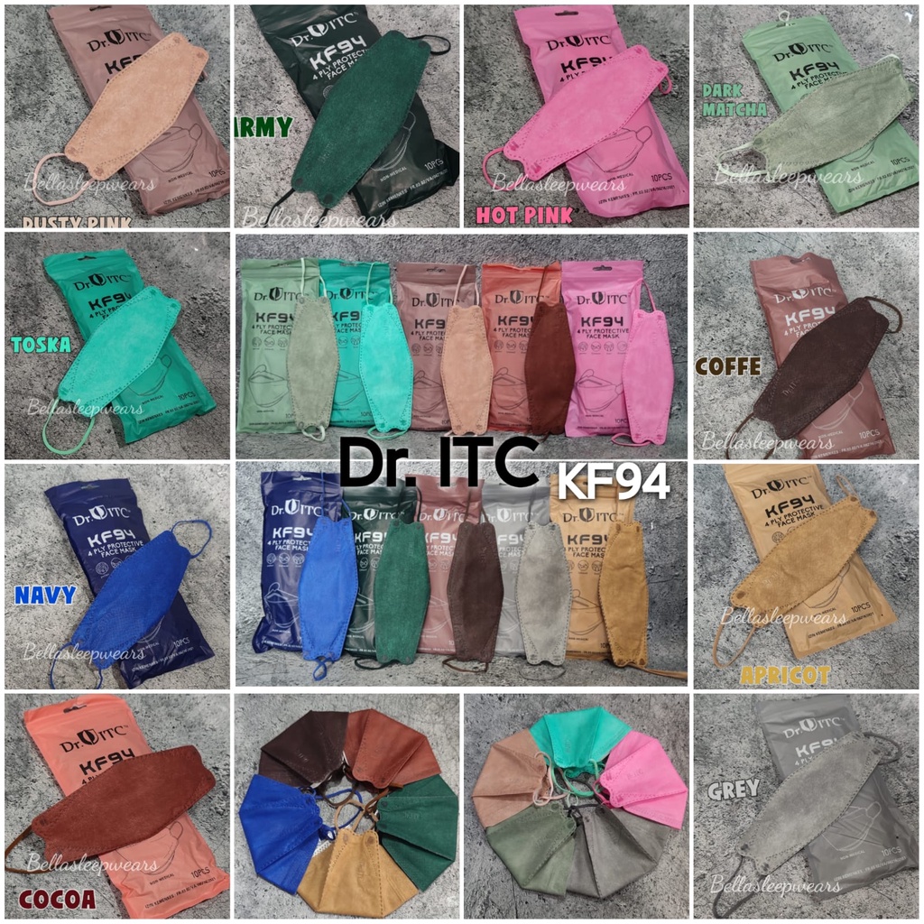 DR ITC KF94 EMBOS KEMENKES 4PLY - MASKER KF94 EMBOS 4PLY DRITC WARNA WARNI