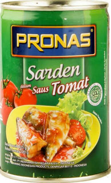 Pronas sardines tomat/pedas 425gr