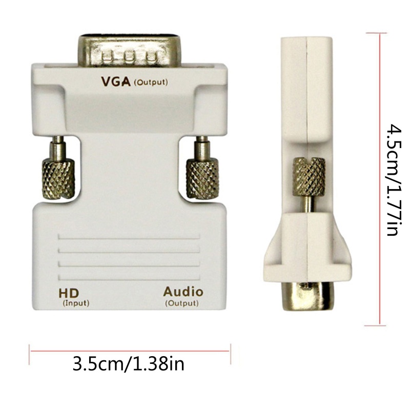 Btsg Female HDMI-com to Male VGA Adapter Untuk Komputer Laptop, Proyektor, TV/Monitor