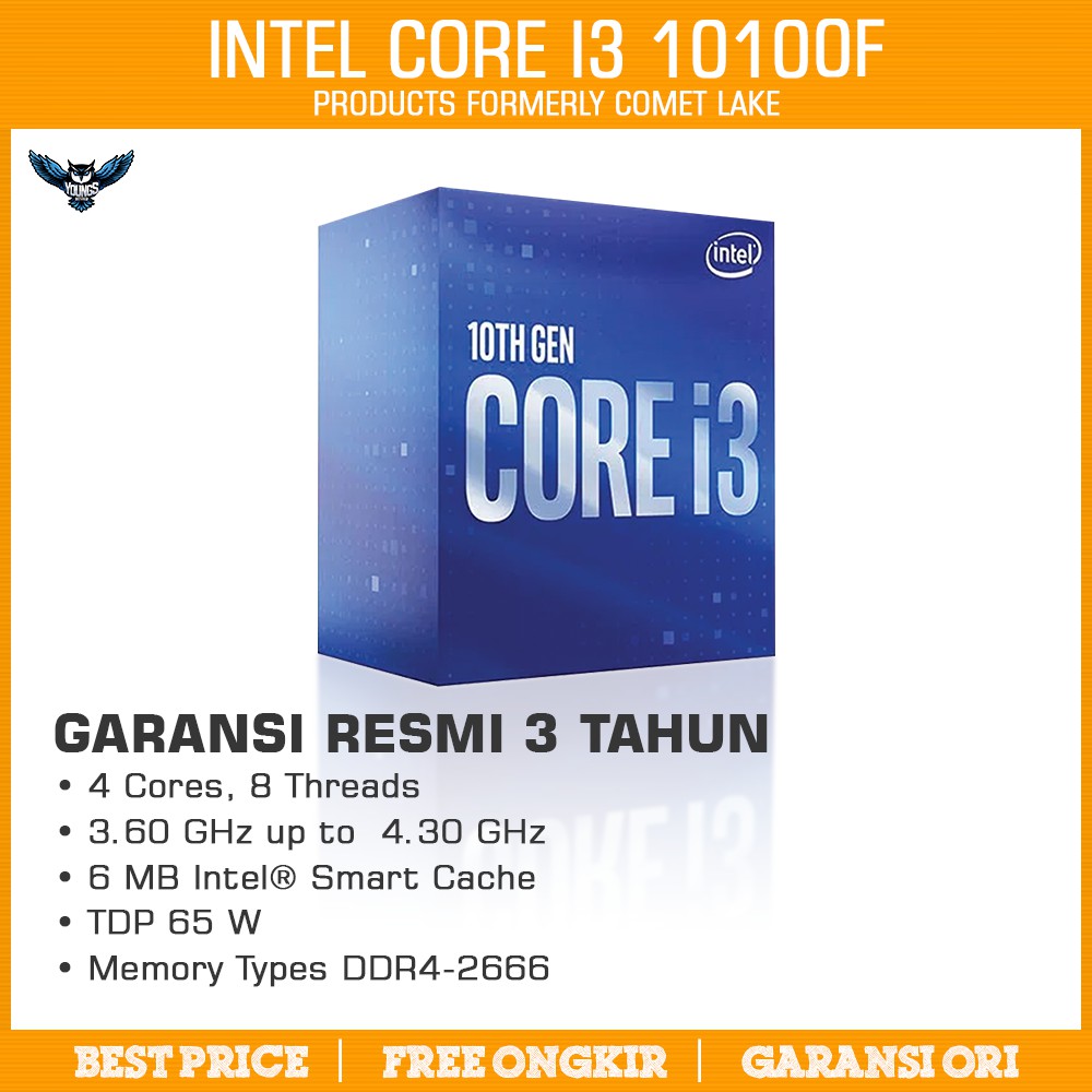 PROCESSOR INTEL CORE I3 10100F BOX 3.6GHz UpTo 4.3GHz LGA1200