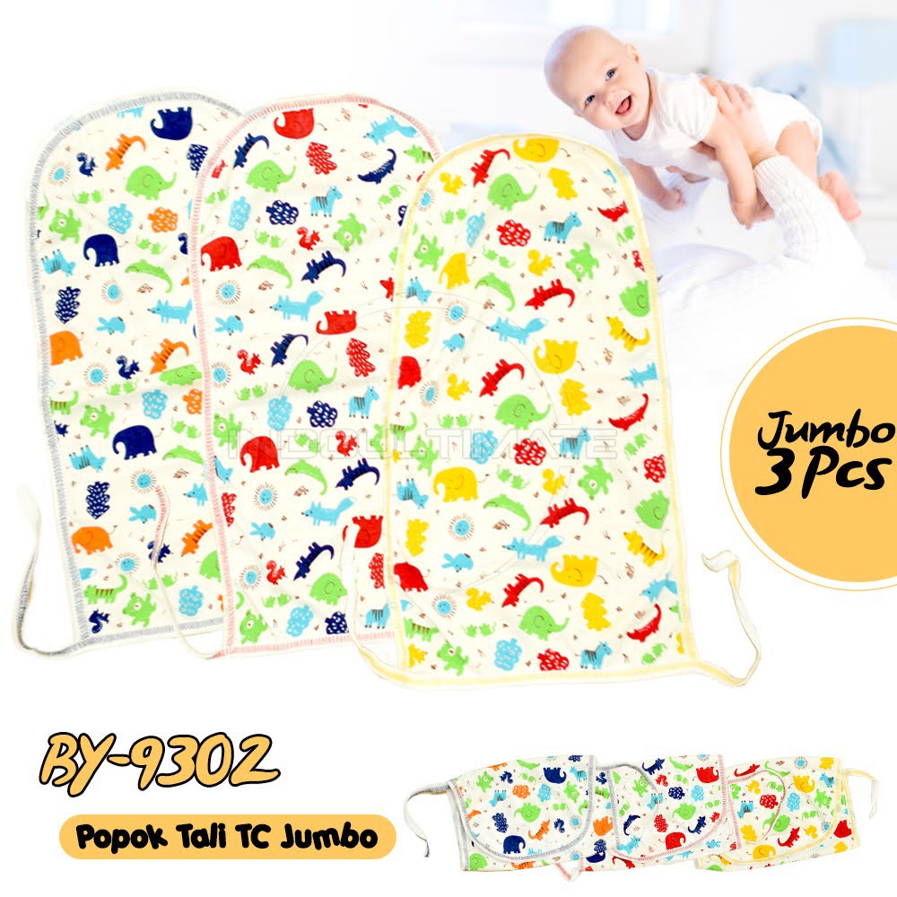 3 Pcs Popok Kain Tali Bayi Motif Jumbo BY-9302-CD Popok Kain bayi Popok Tali Bayi Popok Bayi