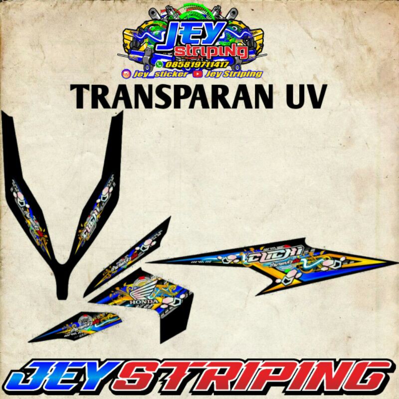 STRIPING TRANSPARAN VARIO 110cbs new custom glory 882