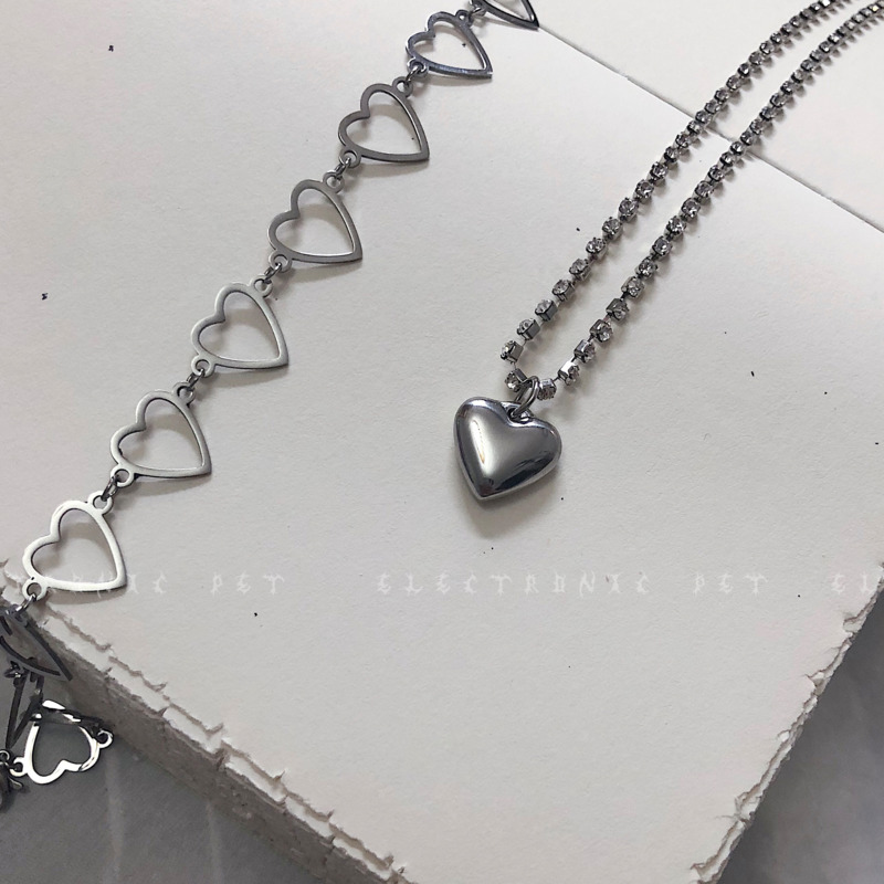 Love necklace  accessories  clavicle chain  simple Korean style temperament