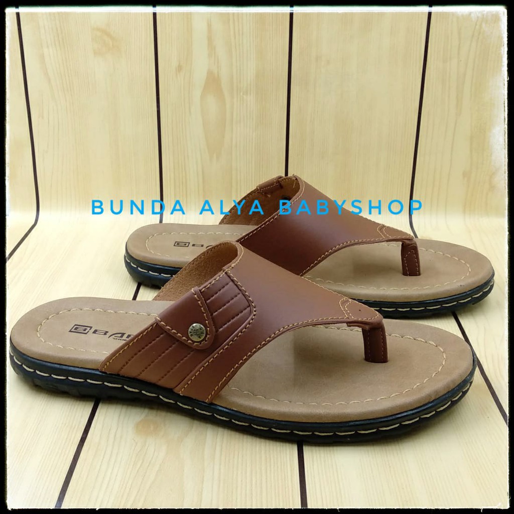 Sandal Pria Jepit Casual Ukuran 39 - 43 Simple Elegant - Sendal Jepit Cowok Polos COKLAT Semi Formal