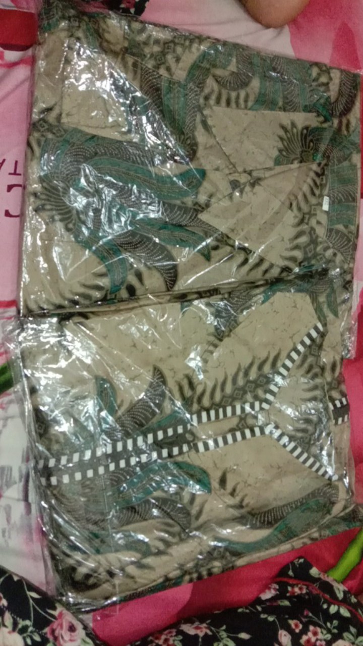 Batik Pria Wanita Lengan Panjang Batik Azmil Hrb026 Motif Keratonan Kode 002 Size M L Xl Xxl Reguler