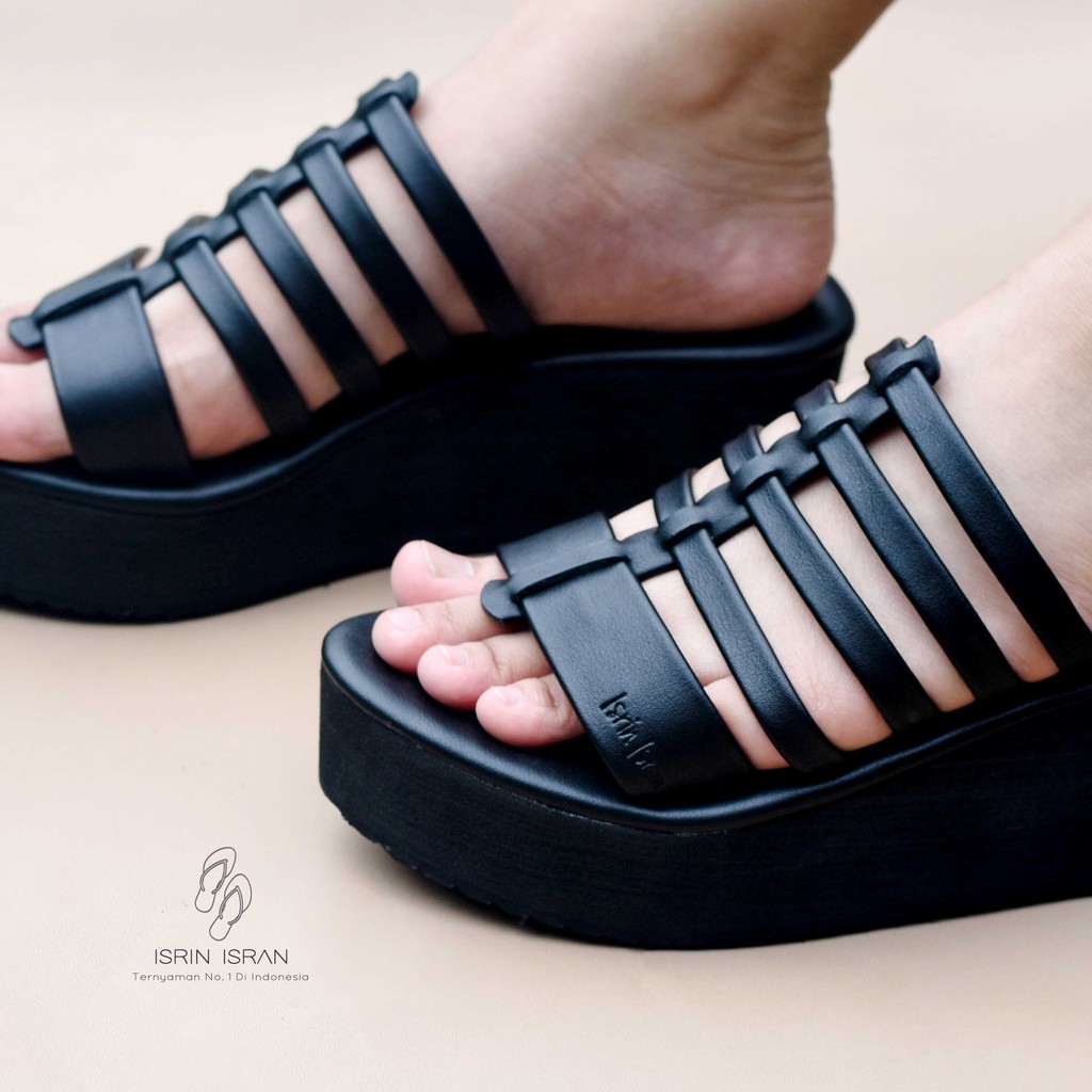 [Sahara] Sandal Sepatu Wanita Isrin Isran heels 6cm Empuk Nyaman Premium Modis Trendy Kekinian Elegan