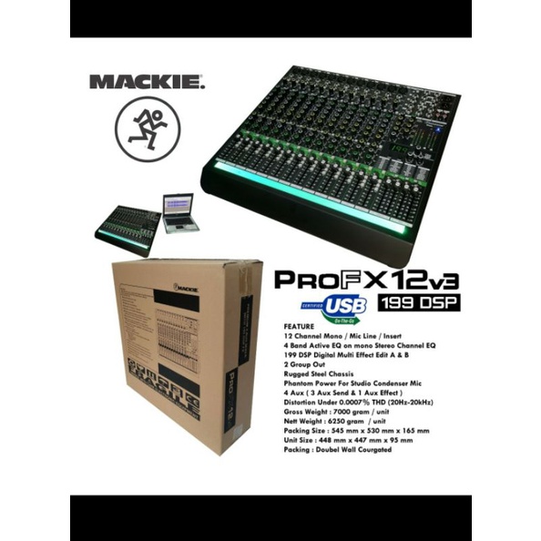 mixer audio Mackie PRO FX12V3 PRO FX12 V3 12CH USB-BLUETOOTH-SOUNDCARD