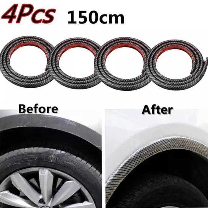 List Carbon 4D Over Fender (4 Pcs) | Lip Spakbor Ban Mobil Universal