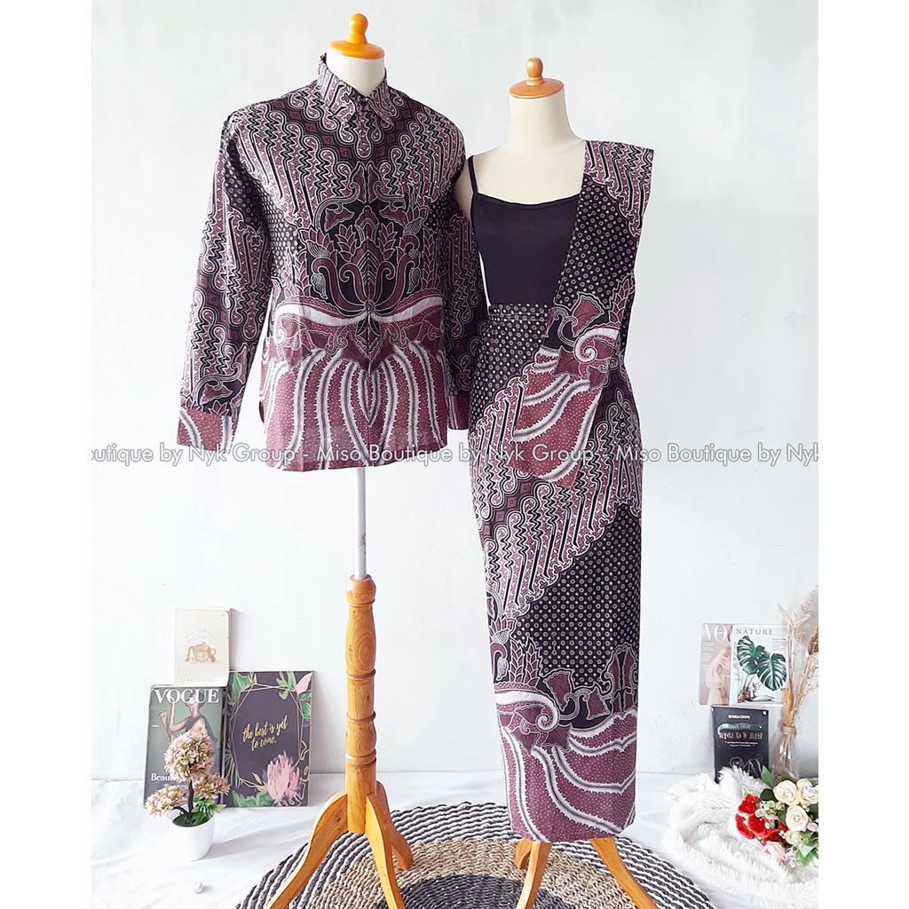 MISO BUTIK - READY BAWAHAN KEBAYA BATIK TIFFANY - COUPLE KEMEJA DAN ROK BATIK MODERN - SPESIAL PRODUK KEMEJA PRIA KATUN PRIMA HALUS - ROK SPAN FREE SELENDANG - BATIK PREMIUM KATUN ADEM