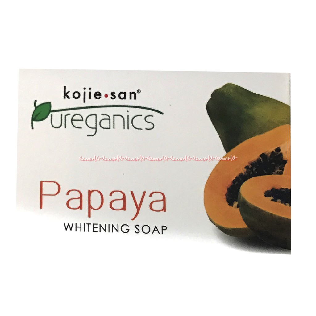 Kojie-San Pureganics Papaya Whitening Soap 135gr Sabun Kojiesan Pepaya Untuk Mencerahkan Memutihkan Kulit Kojie San Koji San Pure Organic Bahan Pepaya Orange Papaya Soap