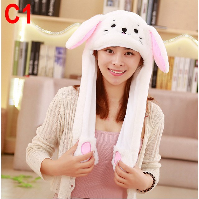 Bunny Head LED TikTok Topi Kelinci Telinga Bisa Gerak + Lampu LED - Motif C