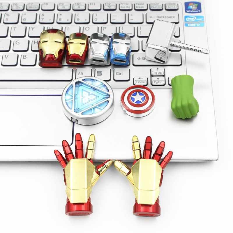 Flash Disk USB 1TB Bentuk Iron Man Warna Hijau