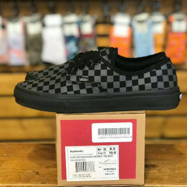 vans authentic checkerboard black