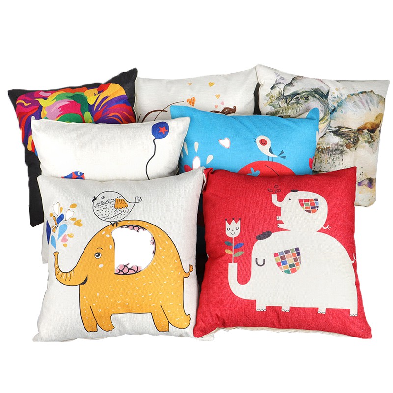 

Ecentio Sarung bantal Gajah dekorasi rumah tangga bantal lembut Bantal sofa kamar tidur coffee shop