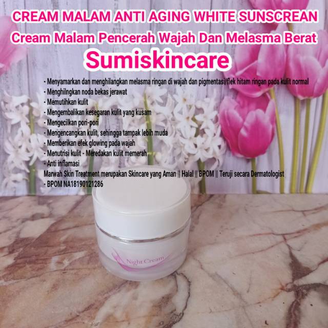 Marwah Ecer Cream Malam Anti Aging Special Cream Malam Penghilang Melasma Cream Pemutih Bpom Shopee Indonesia