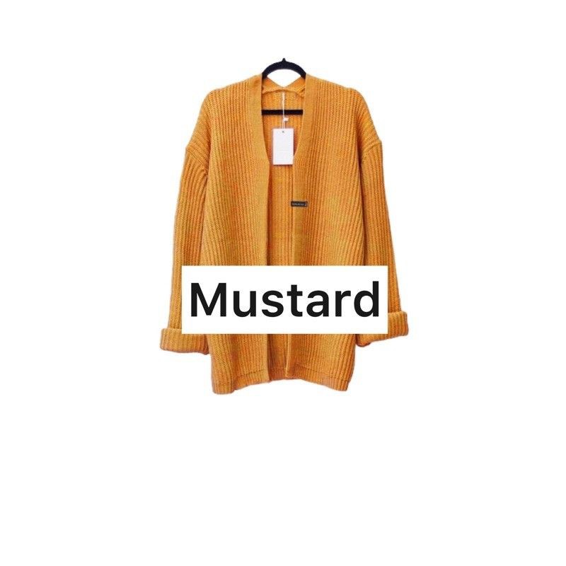 LOOCY Cardy / Cardigan Oversize / Cardigan Wanita-Mustard