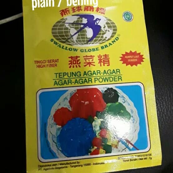 

LAINNYA-KEMASAN-MINUMAN- AGAR-AGAR SWALLOW GLOBE BRAND @7GR -MINUMAN-KEMASAN-LAINNYA.