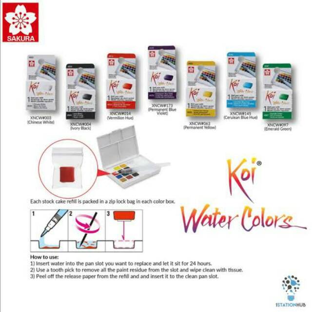 

sakura koi watercolor half pan refill (available 48clr)