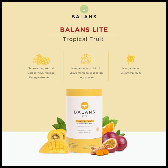 

Balans Lite |Tropical Fruit | Fiber Drink - Isi 14 Sachet