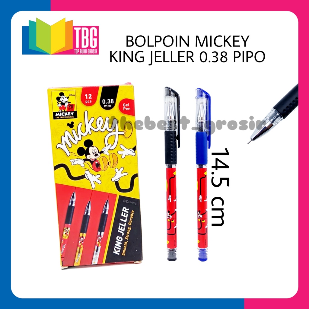 

1 PCS BALLPOINT MICKEY KING JELLER MM PIPO / PULPEN PIPO / BOLPEN GEL PIPO