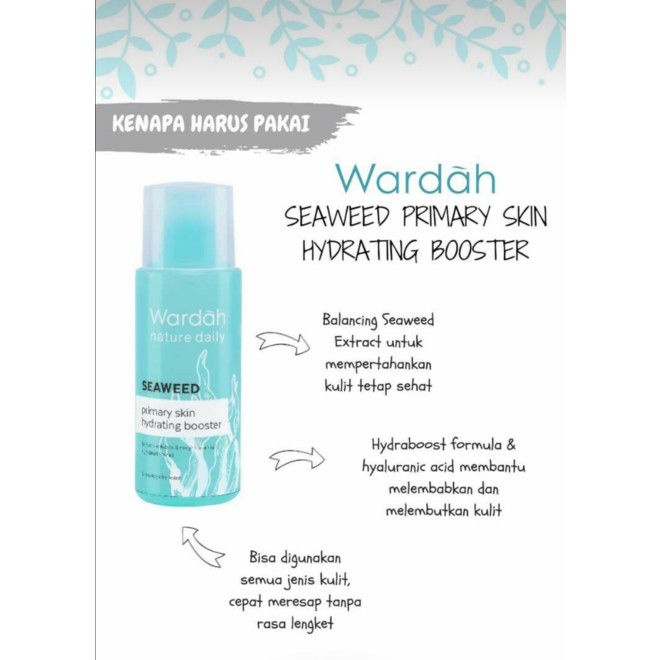 wardah facial toner seaweed primary hydrating booster