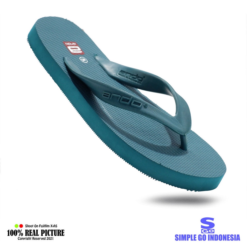 Sendal pria jepit karet original sandal cowok laki-laki dewasa japit model flat flip flop distro anti air branded Ando hawai basic murah promo cod keren 38 42