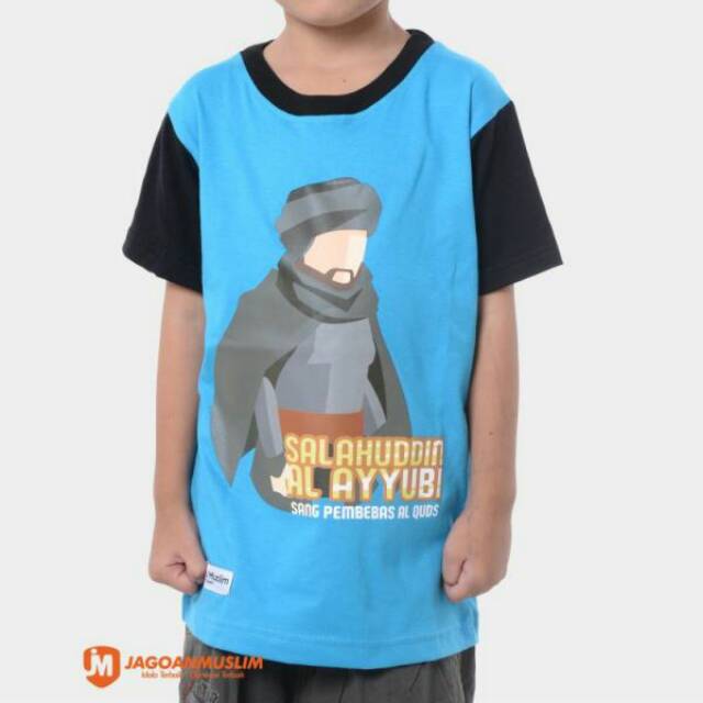 Kaos anak | Kaos anak pria warna biru SALAHUDDIN AL AYYUBI