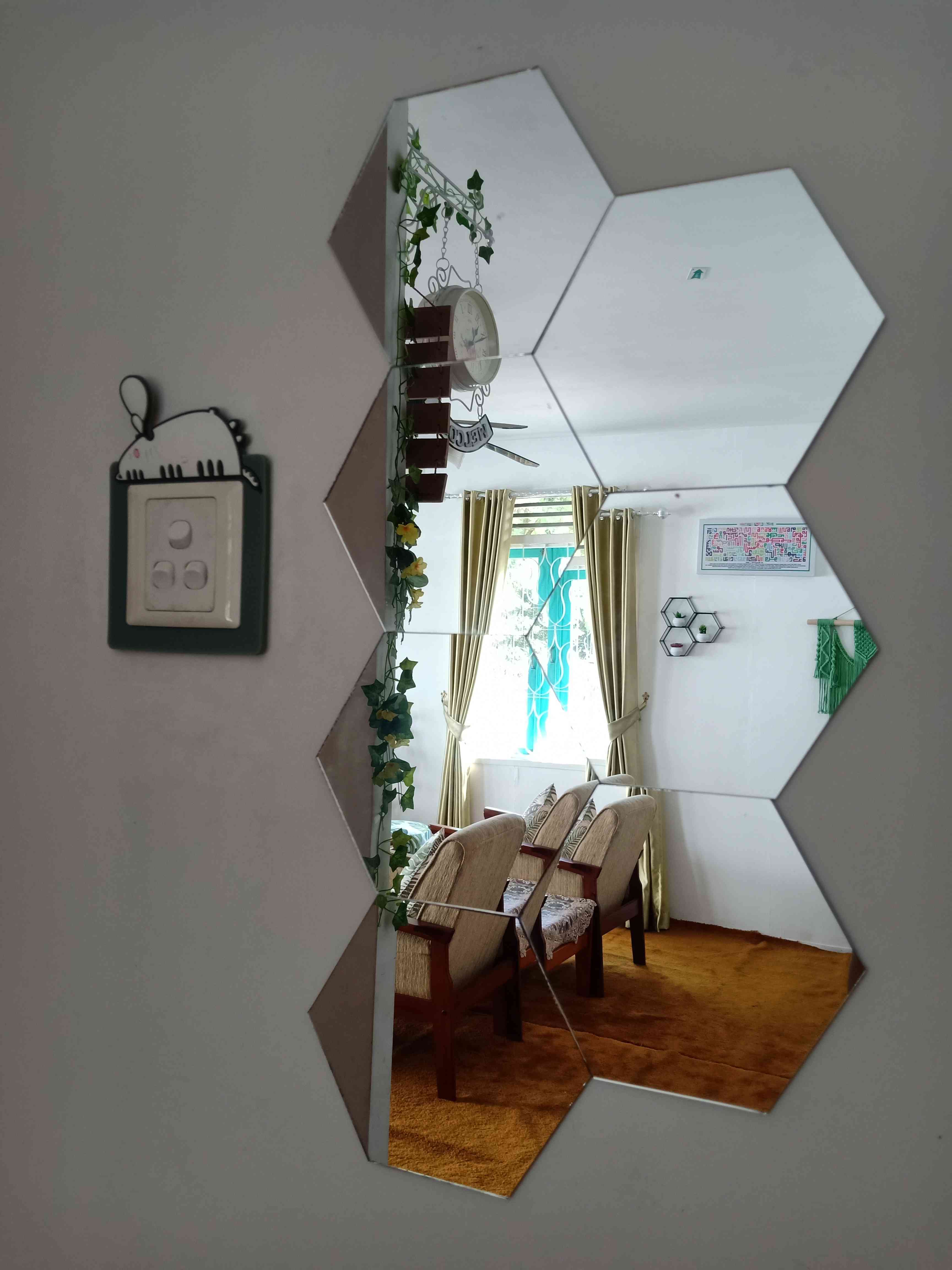 Kaca Promo.. Hexagon Mirror Tanpa Frame.. Cuman 6000.  Stok Terbatas Ya