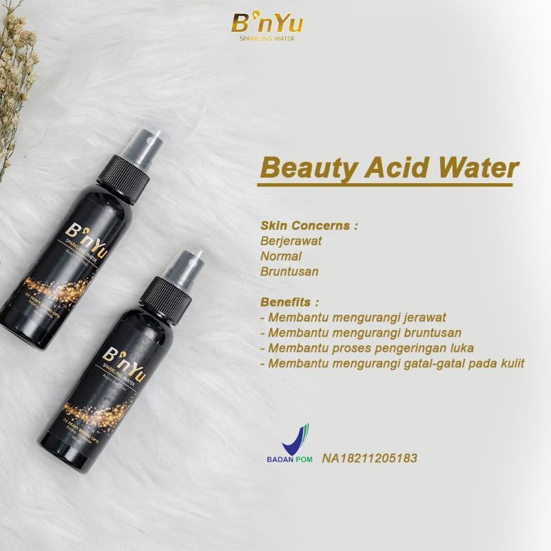 B'nyu Sparkling water beauty acid water | &quot;Air ajaib&quot; dg sejuta manfaat | Bnyu hitam (antiseptik)