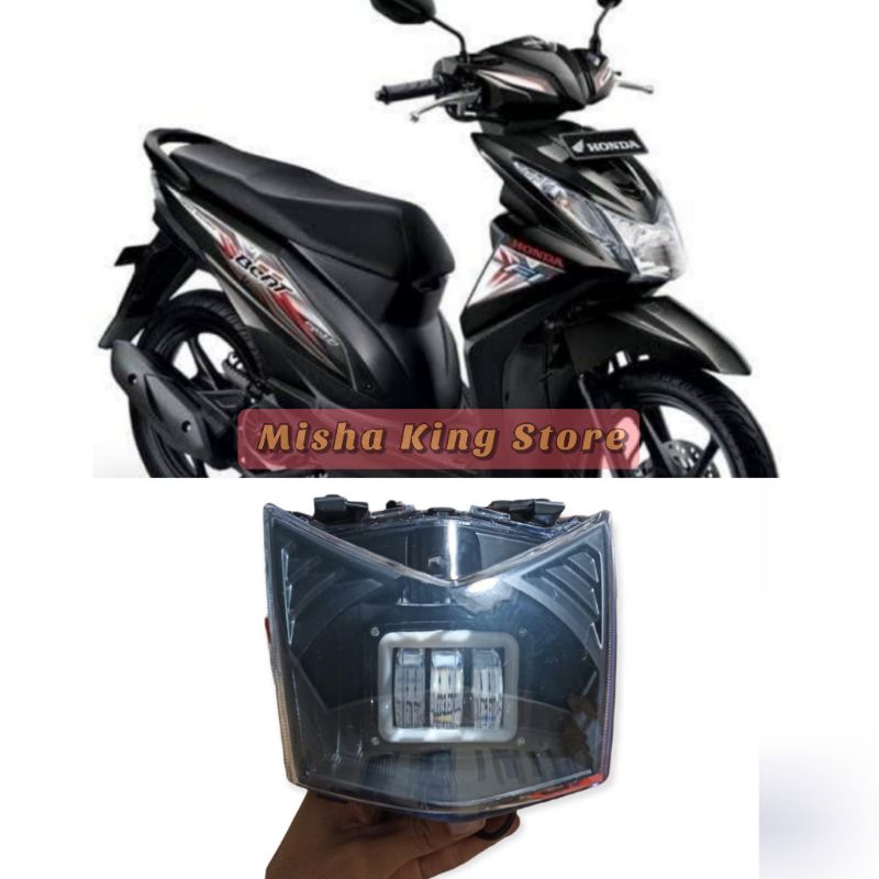 Lampu led tembak beat fi lead beat 2013-2015 3 mata lampu depan beat
