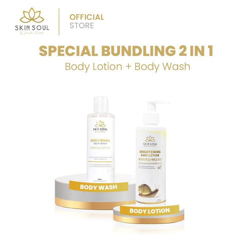 SkinSoul Paket Bundling - Skin soul Brightening Body Lotion & Body Wash by Amanda Manopo