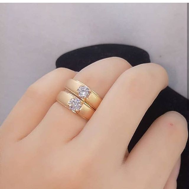 La Vienne - Aksesoris Perhiasan Cincin Couple Titanium Wanita Anti Karat