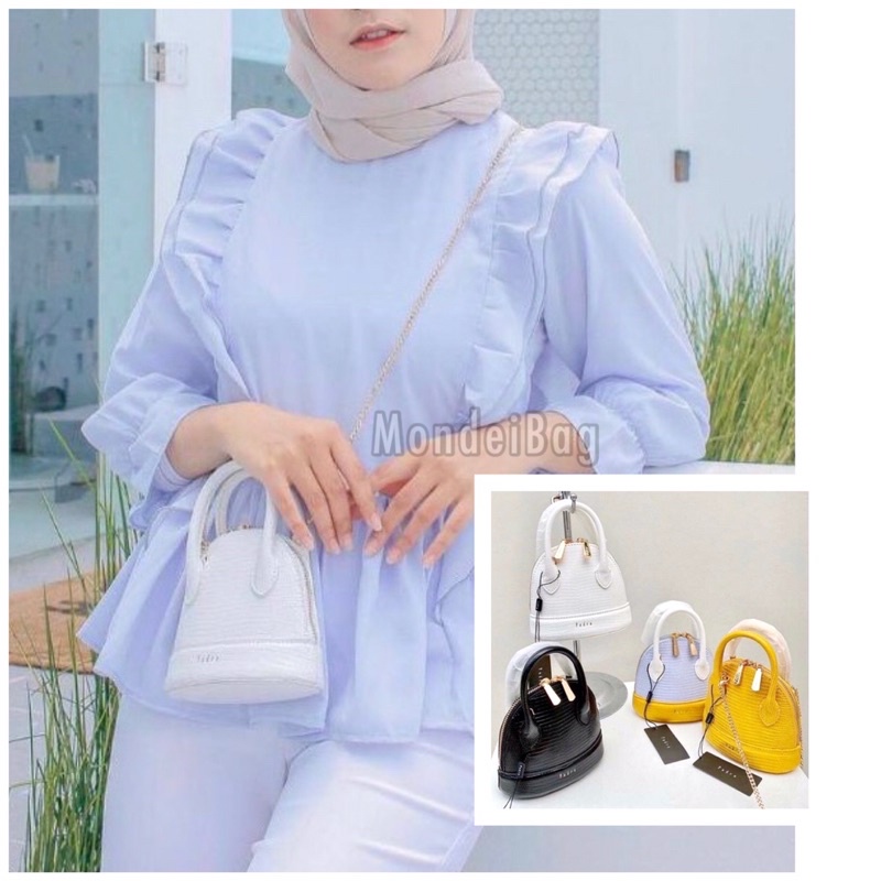 ORIGINAL  PDRO Mini Lizzard Effect Top Handle sling Bag / tas pedro wanita mini alma selempang